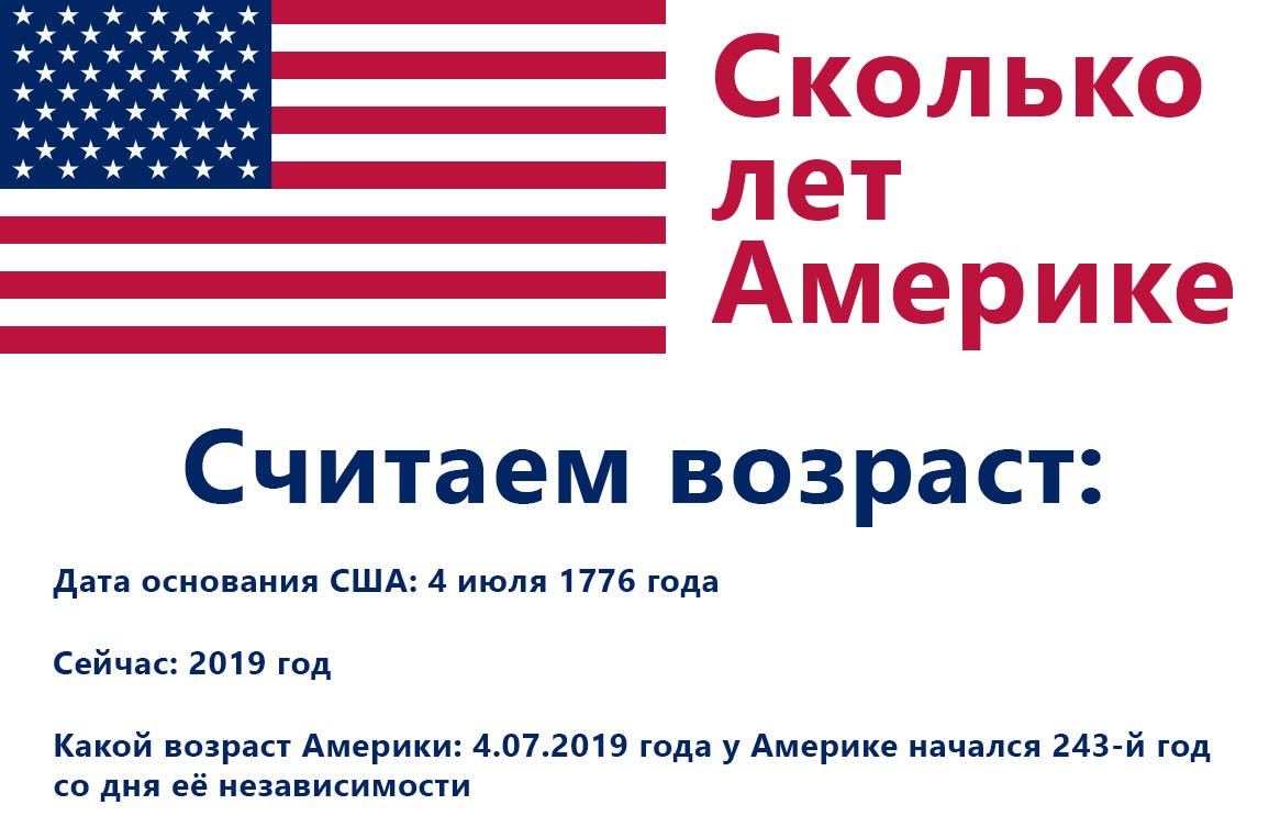 Считаем сколько лет Америке